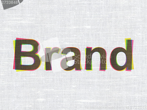 Image of Marketing concept: Brand on fabric texture background