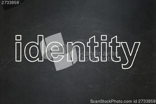 Image of Privacy concept: Identity on chalkboard background