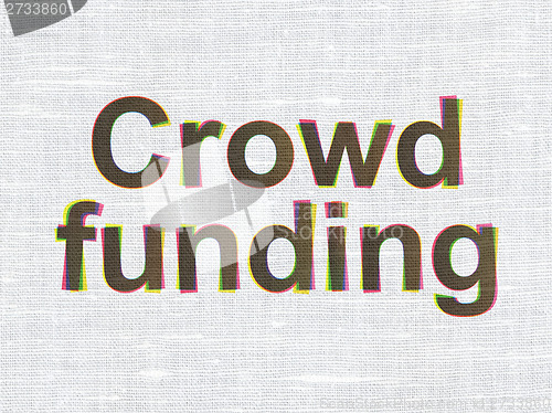 Image of Business concept: Crowd Funding on fabric texture background