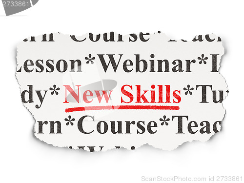 Image of Education concept: New Skills on Paper background