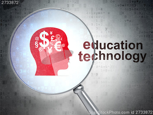 Image of Education concept: Head With Finance Symbol and Education