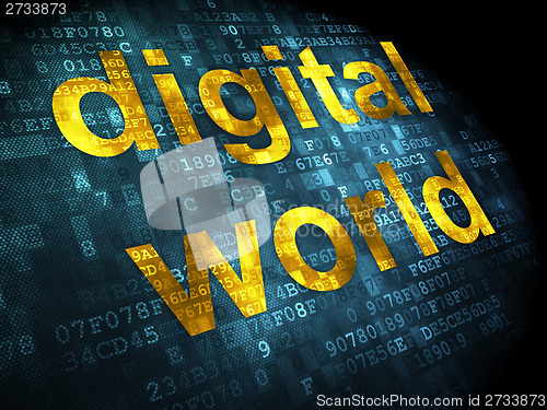Image of Data concept: Digital World on digital background
