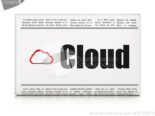Image of Cloud computing concept: newspaper with Cloud and Cloud