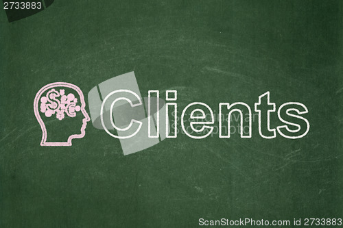 Image of Finance concept: Head With Finance Symbol and Clients