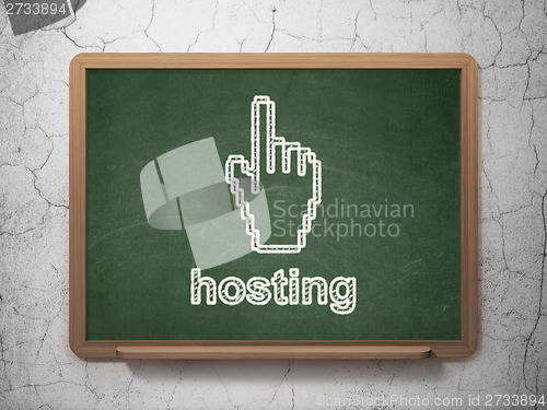 Image of Web development concept: Mouse Cursor and Hosting