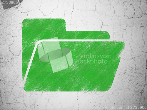 Image of Finance concept: Folder on wall background
