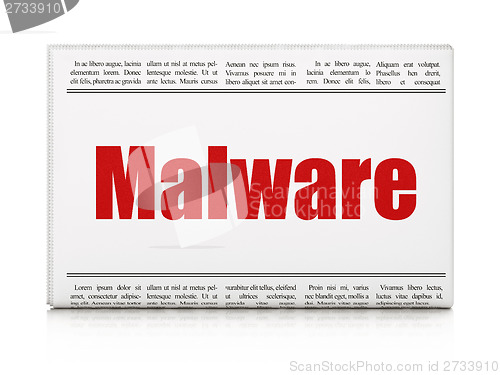 Image of Protection concept: newspaper headline Malware