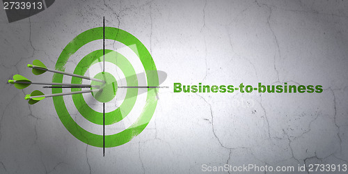 Image of Business concept: target and Business-to-business on wall