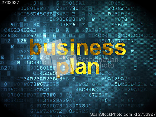 Image of Finance concept: Business Plan on digital background