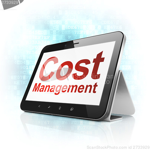 Image of Business concept: Cost Management on tablet pc computer