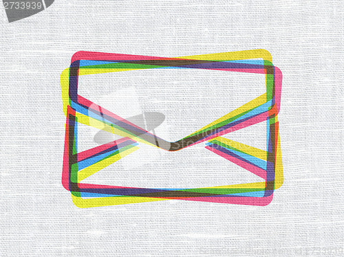 Image of Business concept: Email on fabric texture background