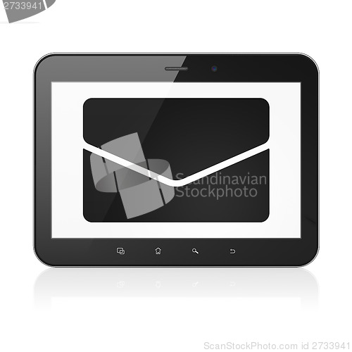 Image of Finance concept: Email on tablet pc computer