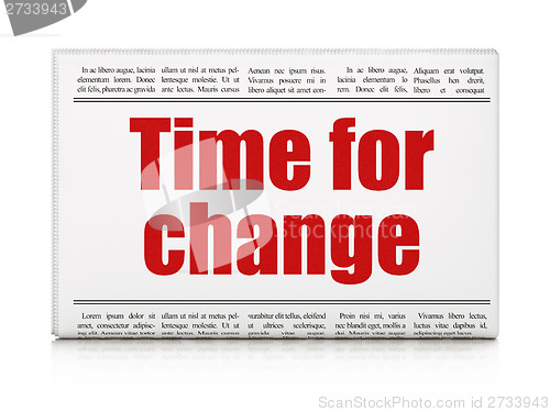 Image of Timeline concept: newspaper headline Time for Change