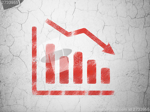 Image of Marketing concept: Decline Graph on wall background