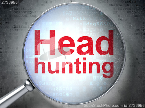 Image of Business concept: Head Hunting with optical glass