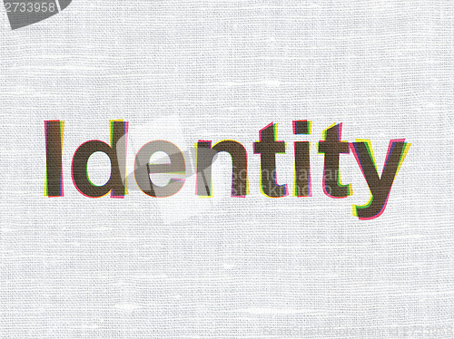 Image of Security concept: Identity on fabric texture background