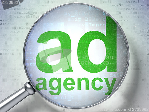 Image of Marketing concept: Ad Agency with optical glass