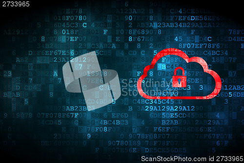 Image of Cloud With Padlock on background