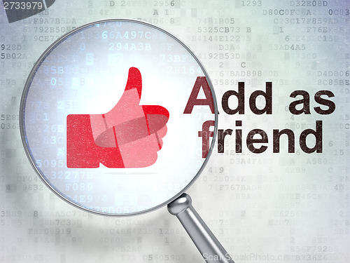 Image of Social network concept: Thumb Up and Add as Friend