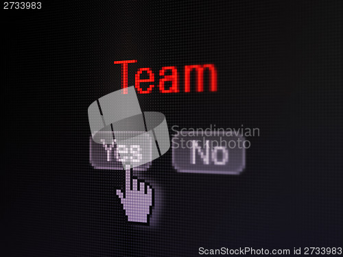 Image of Business concept: Team on digital computer screen