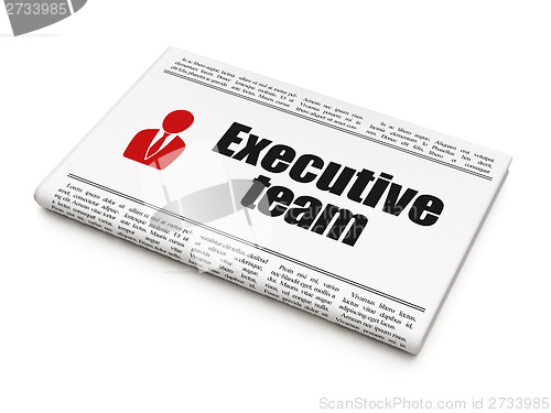 Image of Business concept: newspaper with Executive Team and Business Man