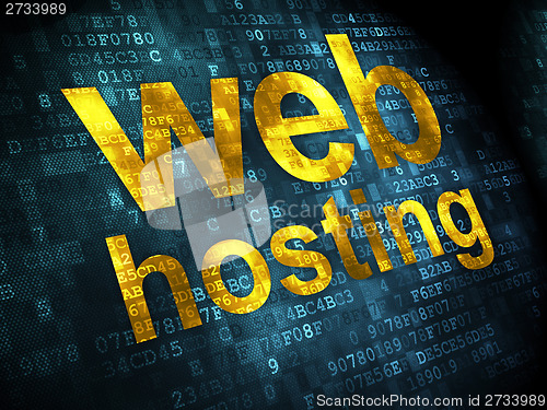 Image of SEO web design concept: Web Hosting on digital background