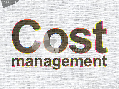 Image of Business concept: Cost Management on fabric texture background