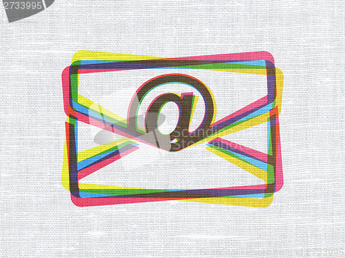 Image of Finance concept: Email on fabric texture background