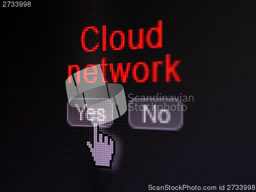 Image of Cloud computing concept: Cloud Network on digital screen