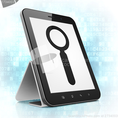 Image of Web design concept: Search on tablet pc computer