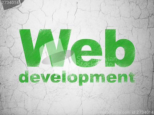 Image of Web development concept: Web Development on wall background