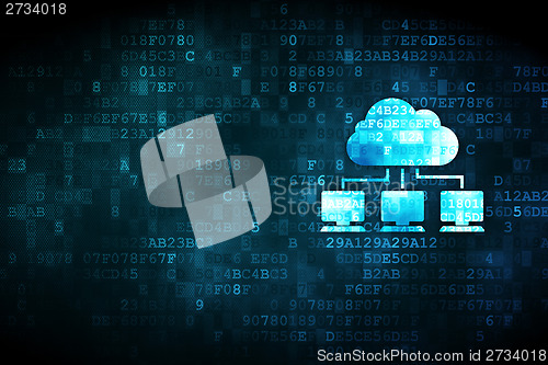 Image of Cloud computing concept: Cloud Network on digital background