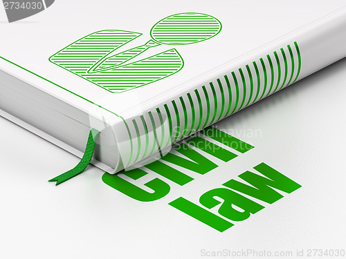 Image of Law concept: book Business Man, Civil Law on white background