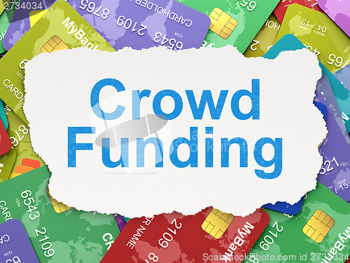 Image of Finance concept: Crowd Funding on Credit Card background