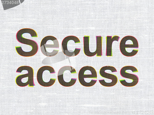 Image of Security concept: Secure Access on fabric texture background