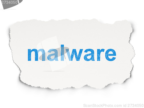 Image of Security concept: Malware on Paper background