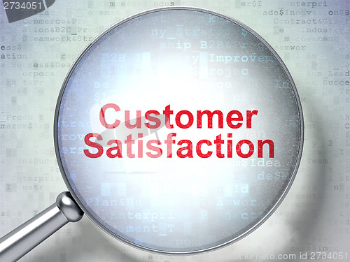 Image of Marketing concept: Customer Satisfaction with optical glass