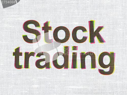 Image of Finance concept: Stock Trading on fabric texture background