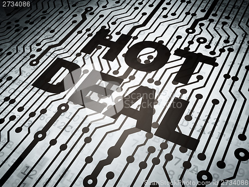Image of Business concept: circuit board with Hot Deal