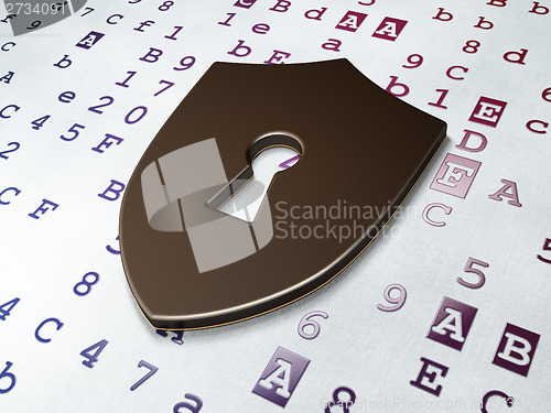 Image of Security concept:  Shield With Keyhole on Hexadecimal