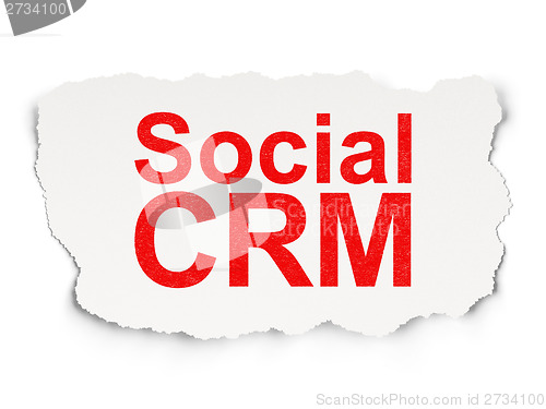 Image of Business concept: Social CRM on Paper background