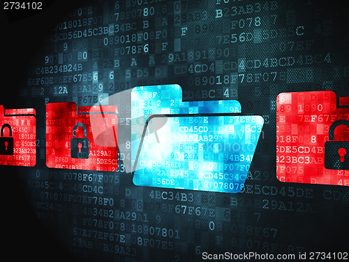 Image of Business concept: Folder With Padlock on digital background