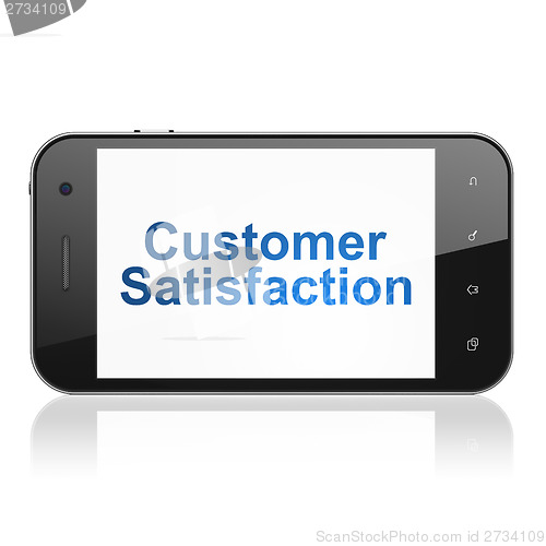 Image of Advertising concept: Customer Satisfaction on smartphone