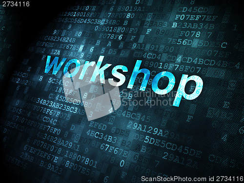 Image of Education concept: Workshop on digital background