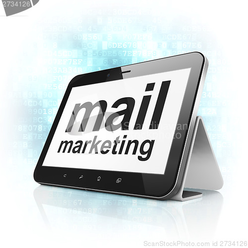 Image of Marketing concept: Mail Marketing on tablet pc computer