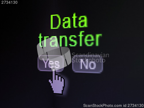 Image of Data concept: Data Transfer on digital computer screen