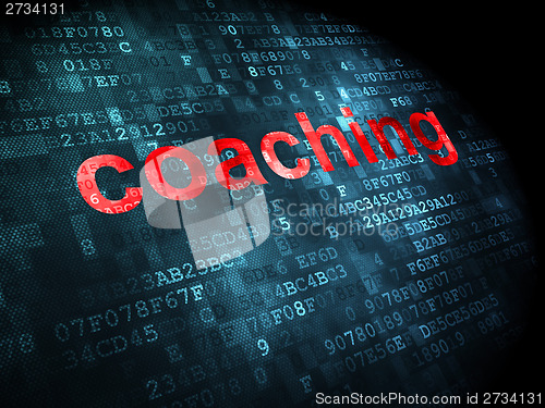 Image of Education concept: Coaching on digital background