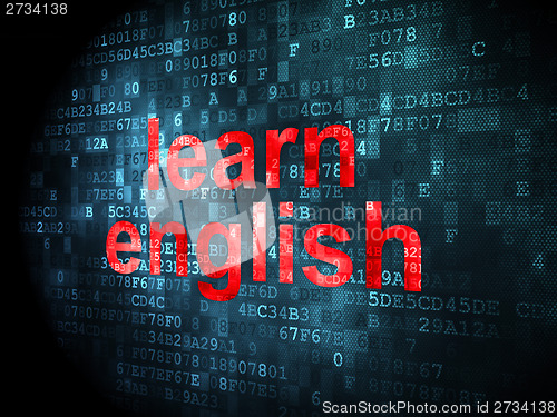 Image of Education concept: Learn English on digital background