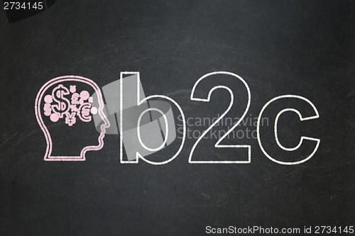 Image of Business concept: Head With Finance Symbol and B2C