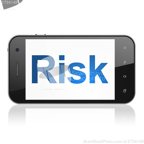 Image of Finance concept: Risk on smartphone